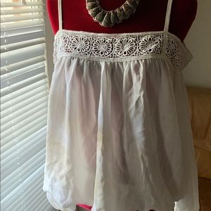 Ivory off shoulder blouse sz XL